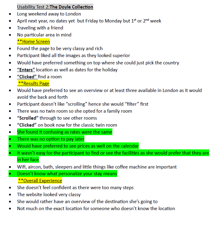 Usability testing notes, session four.